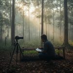 Paisagem costeira do Litoral do Paraná com vegetação nativa preservada.