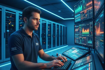 Gráfico mostrando liderança do Brasil na adoção de monitoramento de TI na América Latina.