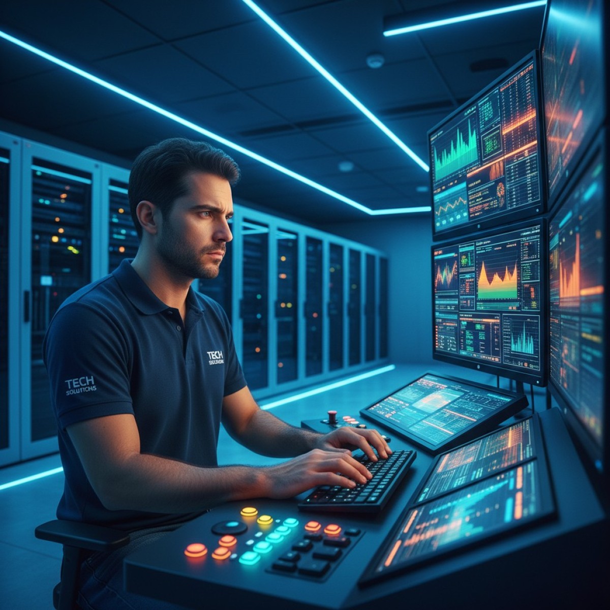 Gráfico mostrando liderança do Brasil na adoção de monitoramento de TI na América Latina.