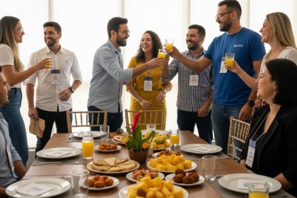 Logotipos Dinamize e Tatics juntos, representando a parceria em Fortaleza.