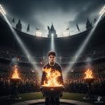 Harry Potter e o Cálice de Fogo: pôster do filme com Harry Potter encarando o Cálice.
