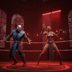 Ghostface e Kitana em Mortal Kombat Mobile