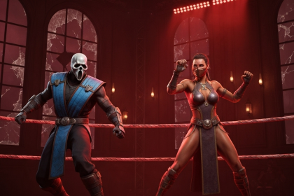 Ghostface e Kitana em Mortal Kombat Mobile