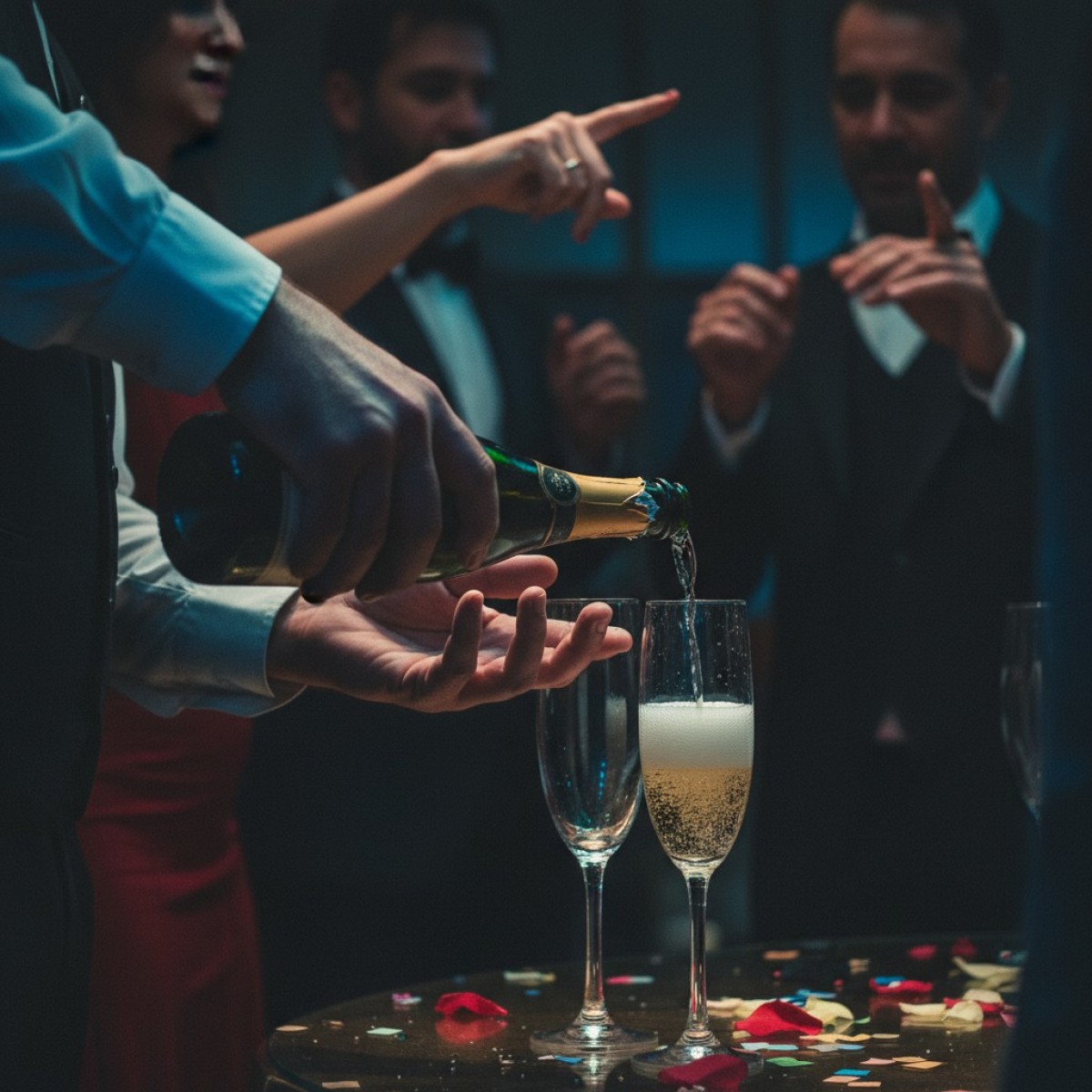 Freelancer exausto em meio a festa luxuosa