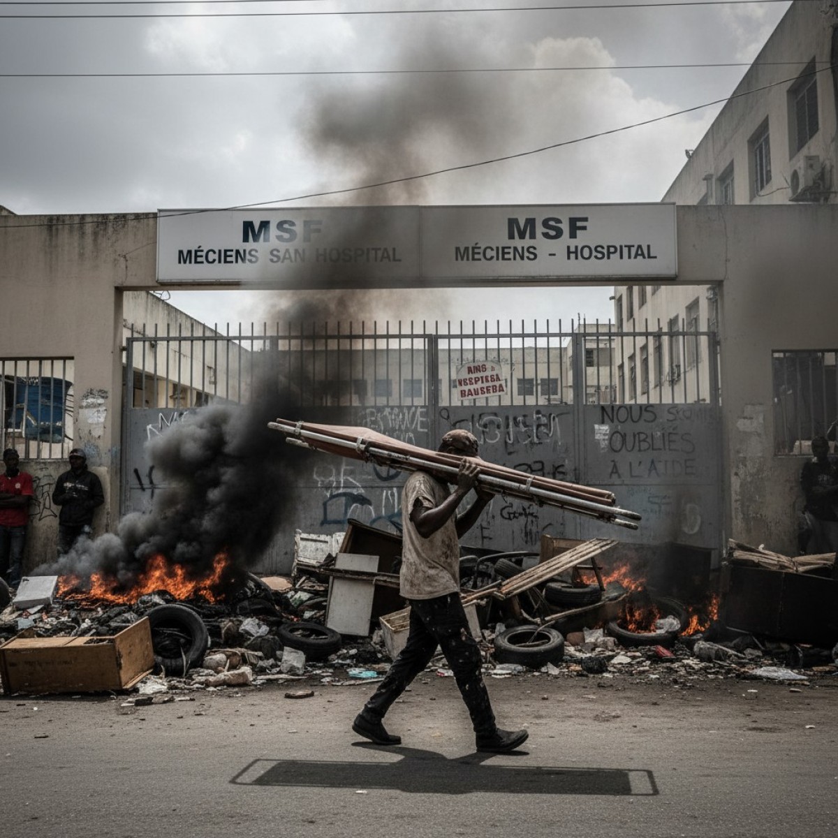 Hospital do MSF fechado em Porto Príncipe devido à violência.