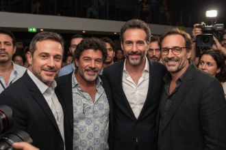Cena do filme 'Papagaios' com personagens em destaque.