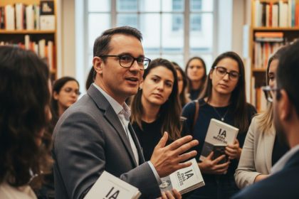 Capa do livro 'IA para Negócios' em destaque.