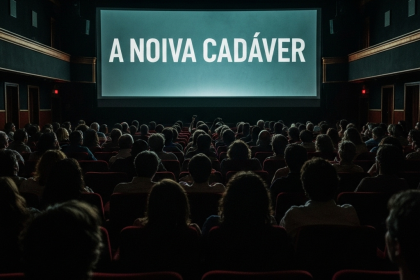 Cena do filme 'A Noiva Cadáver' com Victor e Emily.