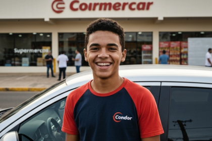 Maranhense Whallacy Mota exibe carro zero km conquistado em Joinville.