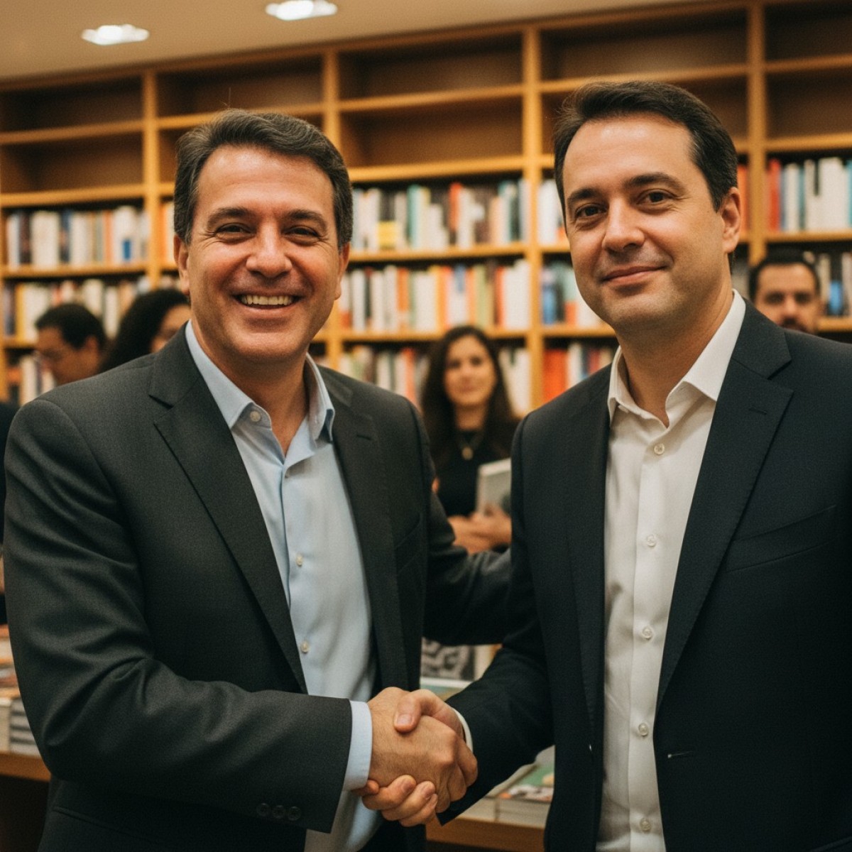 Luiz Lara e João Doria no lançamento do livro 'A alma brasileira do negócio' em SP