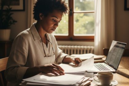 Mulher abraçando filhos, representando proteção familiar de seguro de vida.