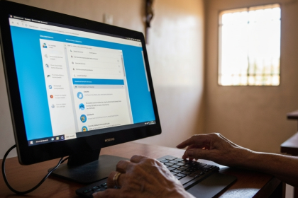 Tela da plataforma Eligovoto mostrando interface de votação eletrônica.
