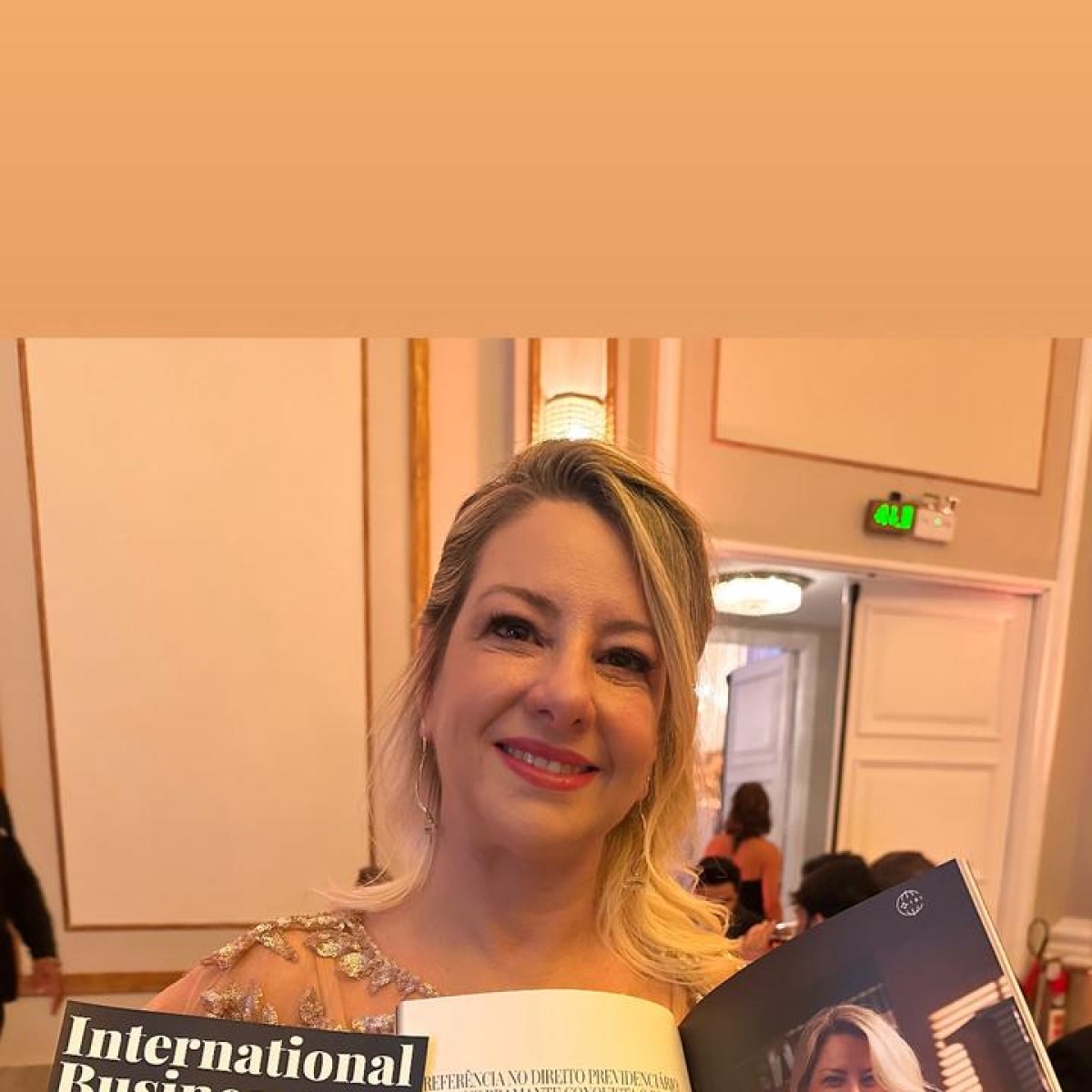 Adriane Bramante homenageada no IBIORG Awards, no Copacabana Palace