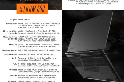 Avell lança notebooks Storm com foco em gamers e profissionais