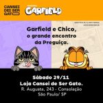 Garfield e Cansei de Ser Gato juntos em ação no Mês da Preguiça