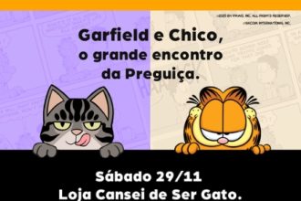 Garfield e Cansei de Ser Gato juntos em ação no Mês da Preguiça