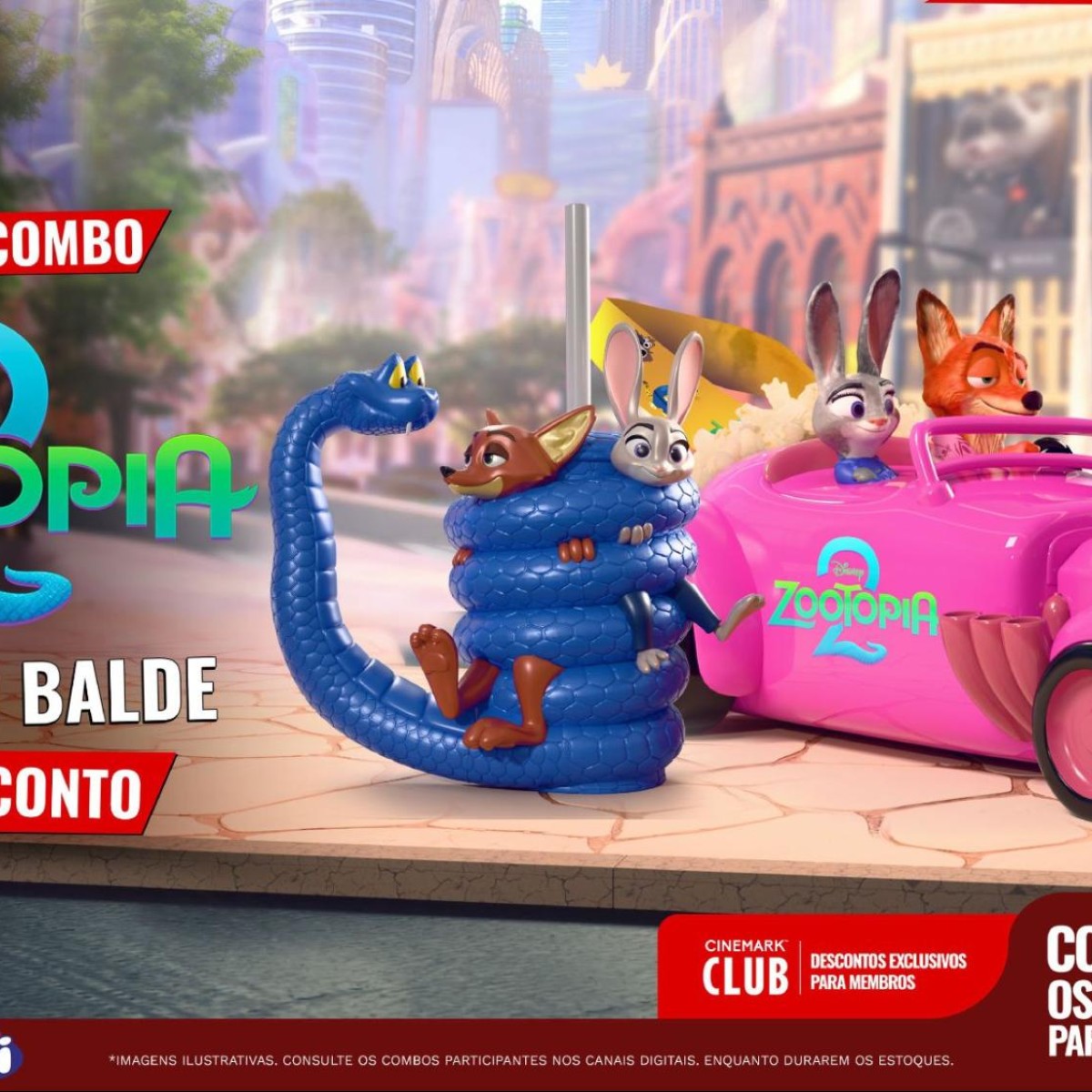 Zootopia 2: Cinemark lança colecionáveis exclusivos do filme