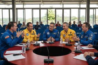 Astronautas em debate sobre espaço comercial em Mogi das Cruzes