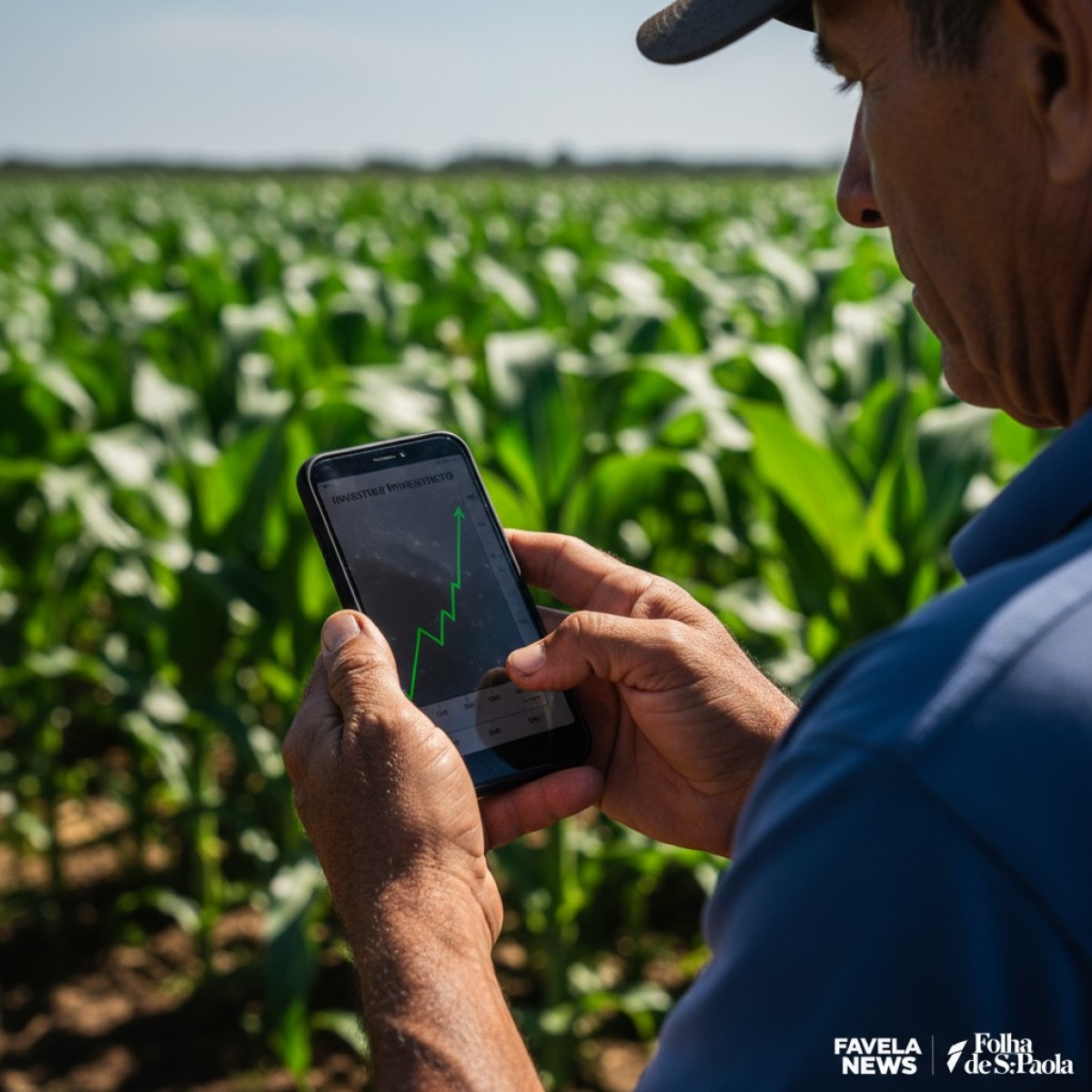 Gráfico de investimentos com seta ascendente