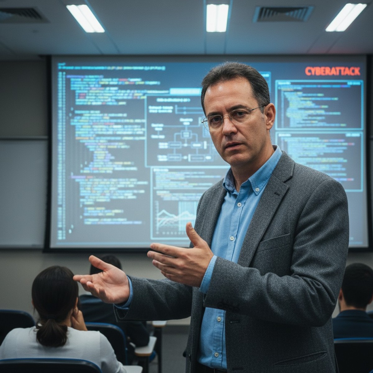 Cadeado digital com tela de computador ao fundo, representando segurança cibernética.