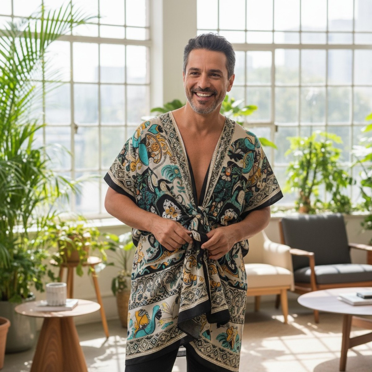 Dudu Bertholini mostra como usar pareô com estilo em São Paulo