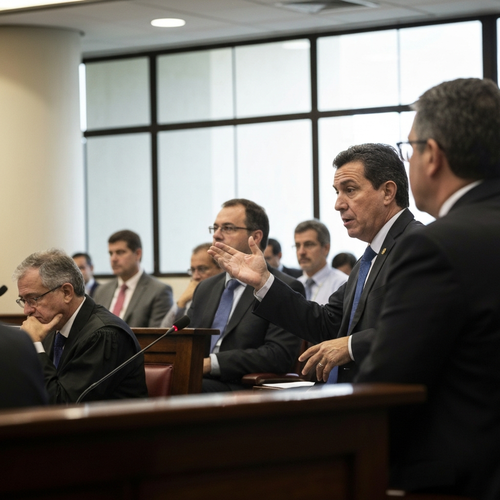 Balança da justiça com notas de dinheiro, simbolizando a pejotização e seus impactos no trabalho.