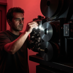 Pôster do filme 'O Iluminado' com Jack Nicholson sorrindo ameaçadoramente.