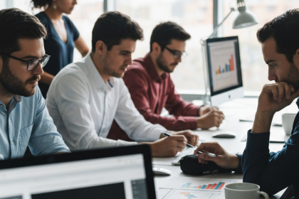 Mulher analisando gráficos de vendas para a Black Friday.