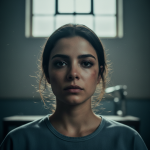 Marina Ruy Barbosa caracterizada como Suzane von Richthofen em Tremembé