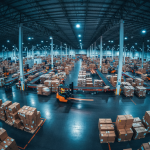 Robô segurando sacola de compras com logo da Black Friday