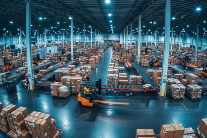 Robô segurando sacola de compras com logo da Black Friday