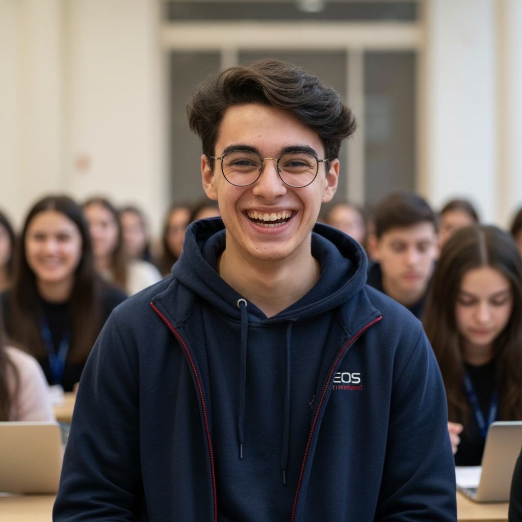 Estudante usando IA para estudar para o vestibular.