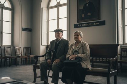 Bandeiras da União Europeia e dos Estados Unidos lado a lado