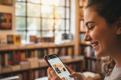 Livros diversos em uma estante, representando a Estante Virtual.