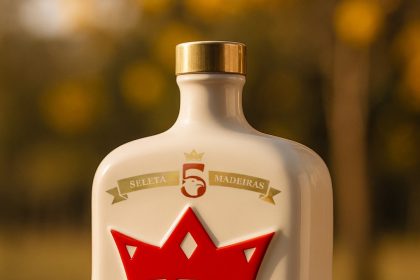 Seleta lança cachaça 5 Madeiras em porcelana com design de águia