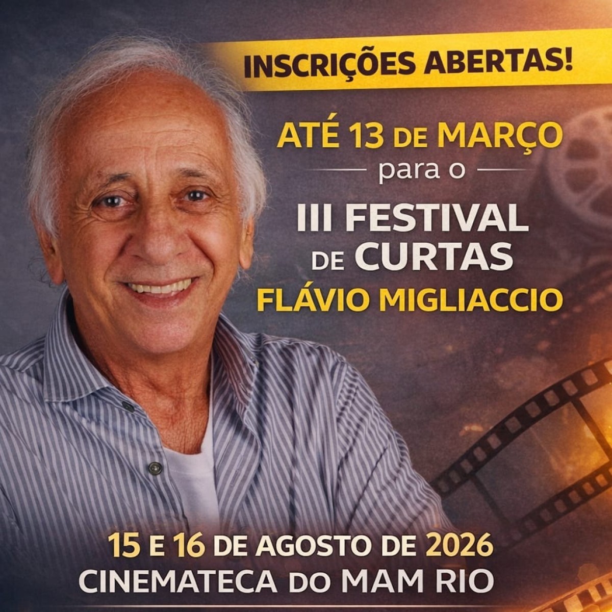 Festival Flávio Migliaccio abre inscrições para curtas