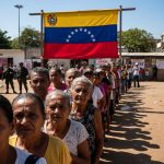 Venezuelanos em protesto, pedindo eleições livres.