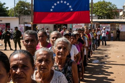 Venezuelanos em protesto, pedindo eleições livres.