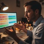 Consumidor avaliando reputação online de empresa em 2025.